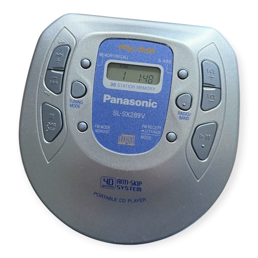 Panasonic SL-SX289V Portable CD Player Discman FM/AM Radio 40s Anti-Skip Japan
